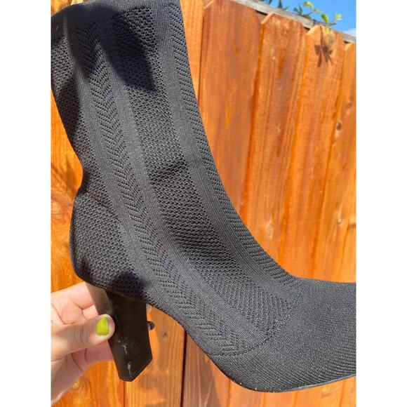 Charles David Black Knit Sock Boot Heels - Picture 9 of 9